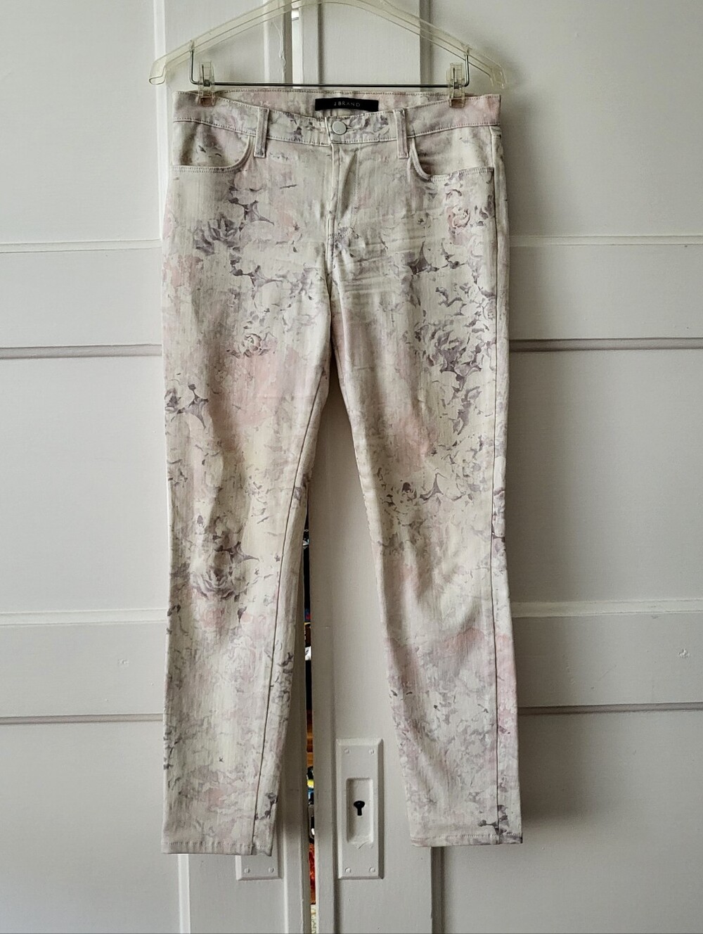 J Brand Women’s Floral Print Super Skinny Jeans Ghost Rose – Size 27